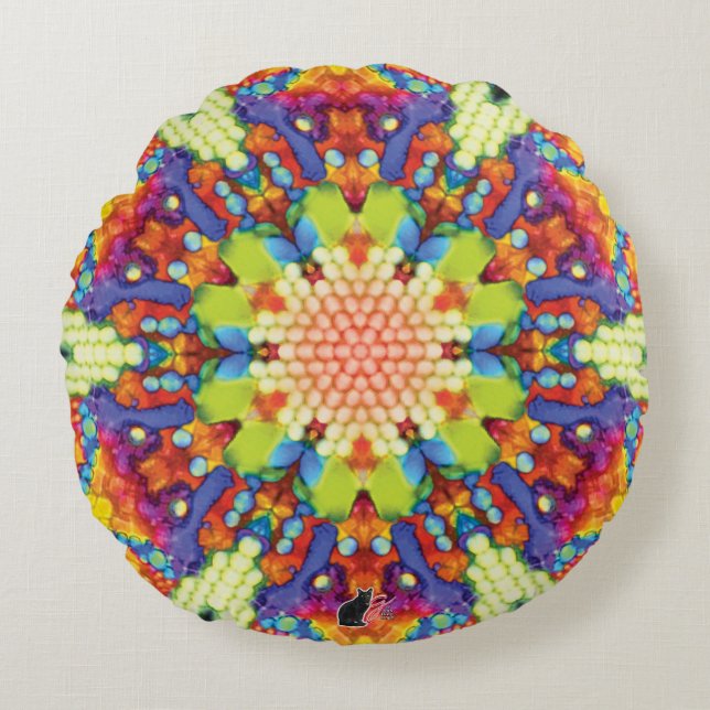 Glory Kaleidoscope  Round Pillow (Front)