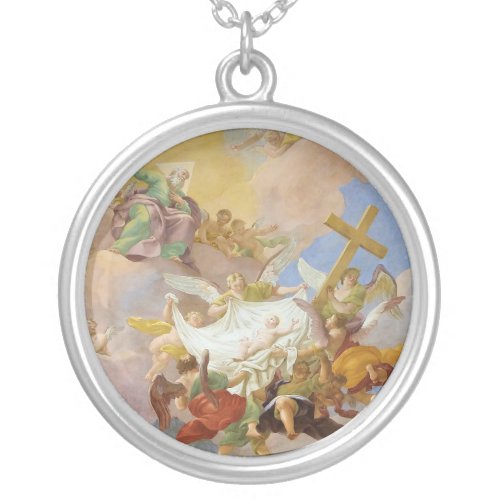 Glory of the New Born Christ by Daniel Gran Silver Plated Necklace