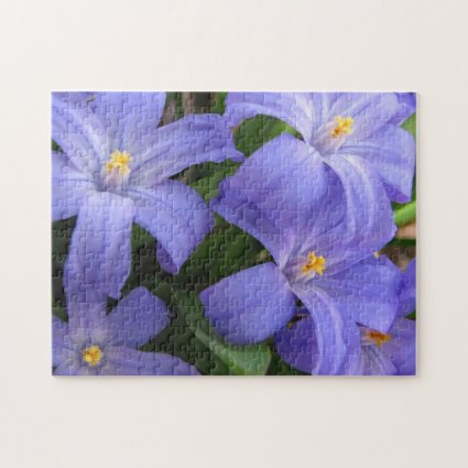 Glory of the Snow Blue Floral Jigsaw Puzzle