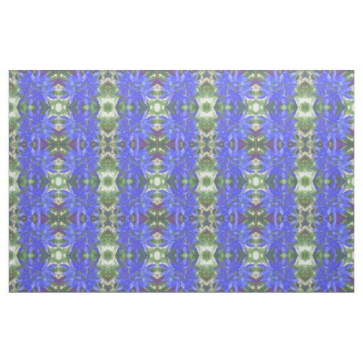 Glory of the Snow Fluorescent Blue Floral Fabric