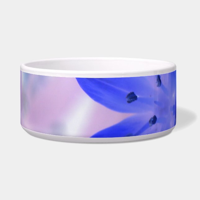 Glory of the Snow Shocking Blue Dog Bowl (Left)