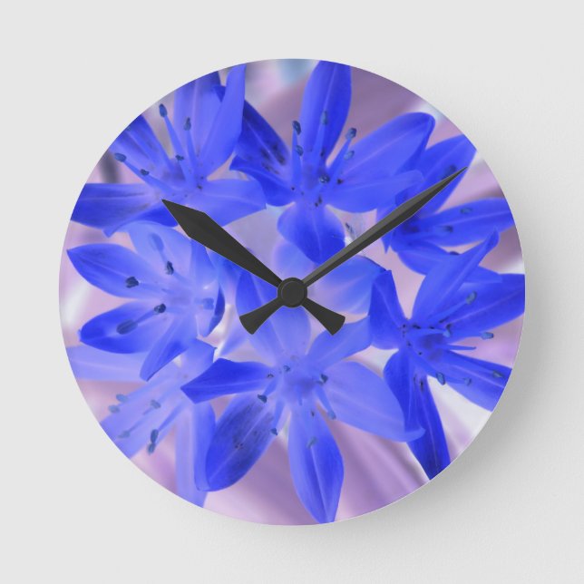 Glory of the Snow Shocking Blue Wall Clock (Front)
