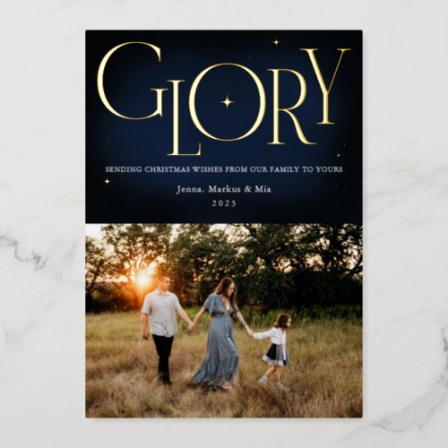 Glory Religious Christmas Deisgn Foil Holiday Card