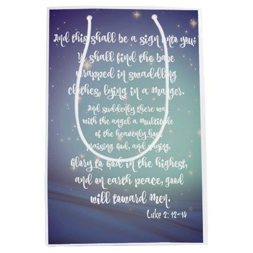 Glory to God Angel Verses Christmas Medium Gift Bag