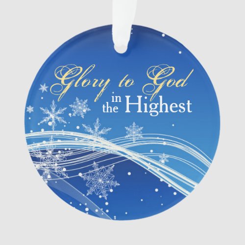 Glory to God Blue Skies Personalized Ornament