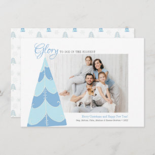 Glory to God Blue Tree Photo Card