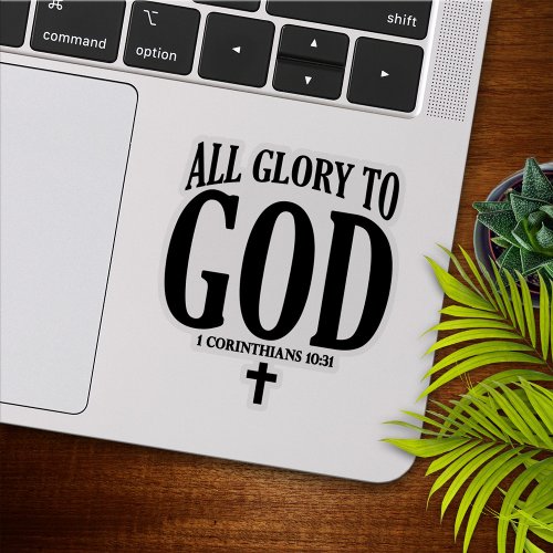 Glory to God Christian Sticker