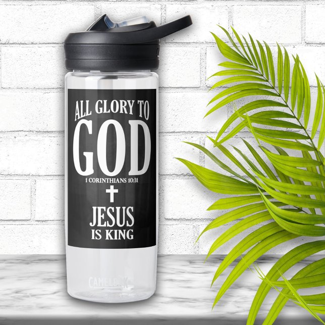 Glory to God Christian Water Bottle (Creator Uploaded)