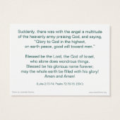 Glory to God Christmas Bells Hand-out Card (Back)