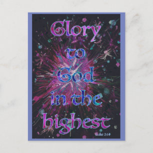 'Glory to God in the Highest' Bible christmas art Holiday Postcard