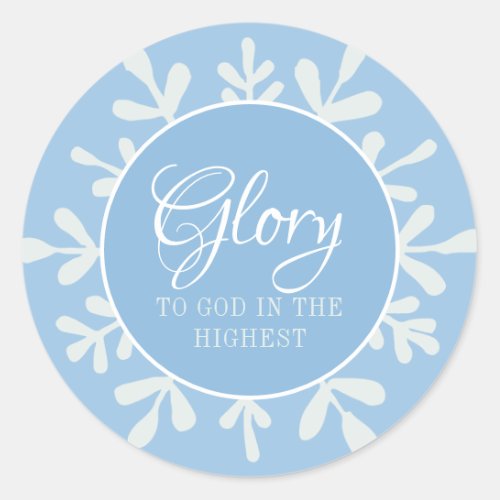 Glory to God in the Highest Blue Classic Round Sticker
