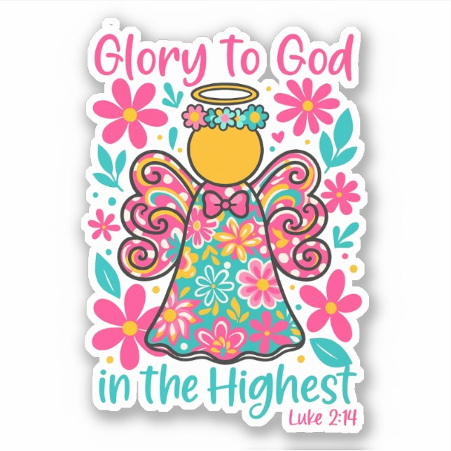 Glory to God in the Highest Christian Sticker (Front)