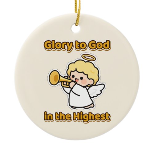 Glory to God in the Highest Christmas Angel Ceramic Ornament
