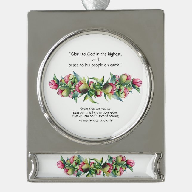 Glory to God in the Highest X-Mas Banner Ornament (Front)