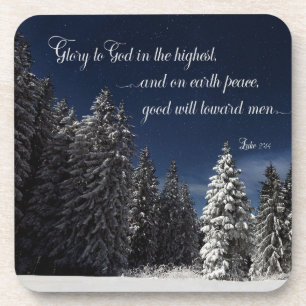 Glory to God - Luke 2:14 Beverage Coaster