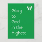 Glory to God Green Pines Large Landscape Christmas Gift Bag with Card -  Luke 2:14