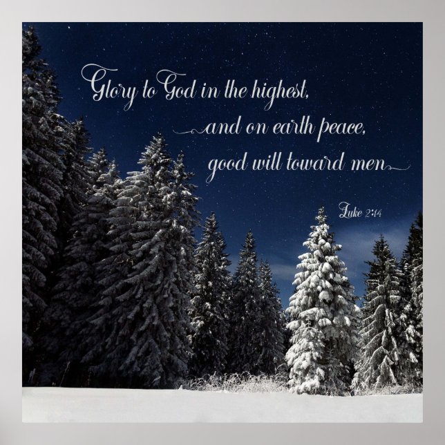Glory to God - Luke 2:14 Poster (Front)
