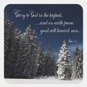 Glory to God - Luke 2:14 Square Sticker