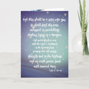 Glory to God Luke Bible Verses Christmas Card