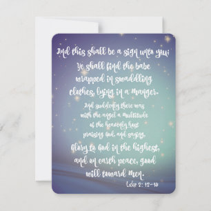 Glory to God Luke Bible Verses Christmas Holiday Card