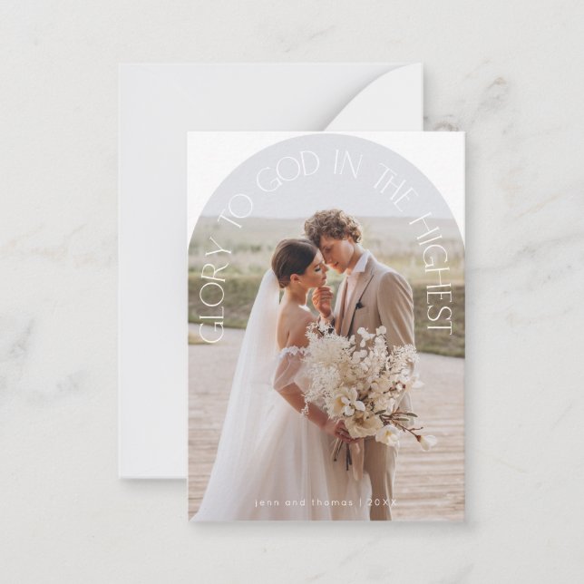 Glory to God modern arch typography  Note Card (Front)