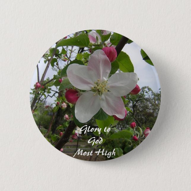 Glory to God Most High Pinback Button (Front)