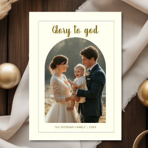 Glory to God Peace family photo christmas Card