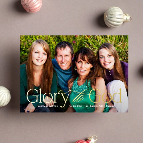 Glory to God REAL FOIL Religious Christmas Card