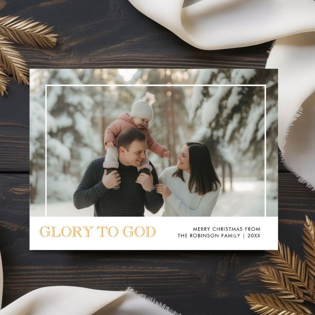 Glory to God Religious Christmas Photo Card (Creator Uploaded)