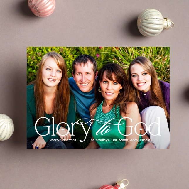 Glory to God Religious Christmas Photo Card (Creator Uploaded)