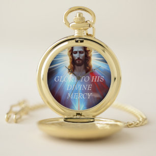 GLORY TO HIS DIVINE MERCY POCKET WATCH