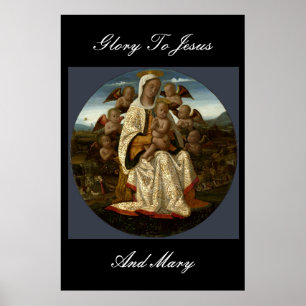 GLORY TO JESUS AND MARY POSTER