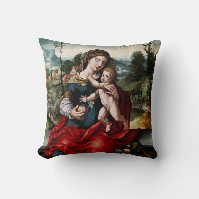 Glory To Jesus And Mary Throw Pillow (Front)