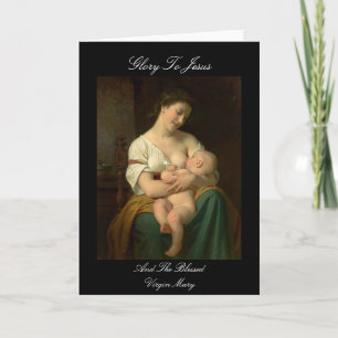GLORY TO JESUS AND THE BLESSED VIRGIN MARY HOLIDAY CARD