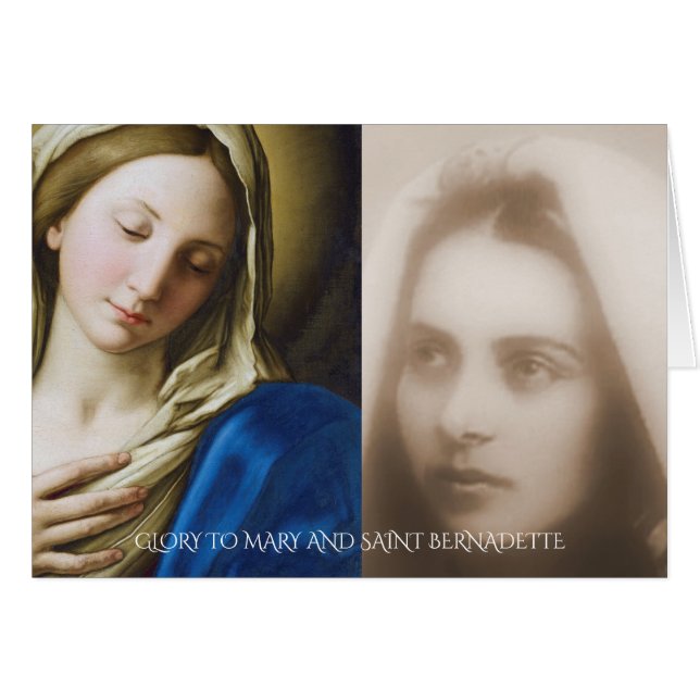 GLORY TO MARY AND SAINT BERNADETTE CARDS (Front Horizontal)