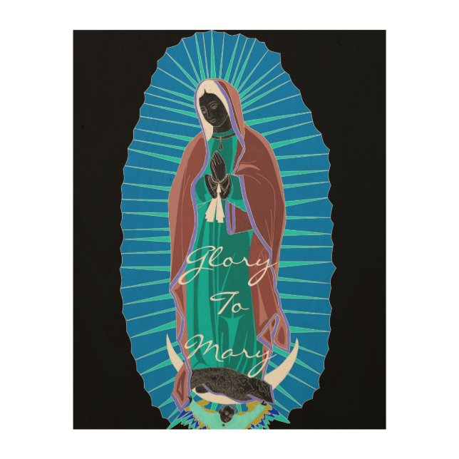 Glory To Mary Wood Wall Art (Front)