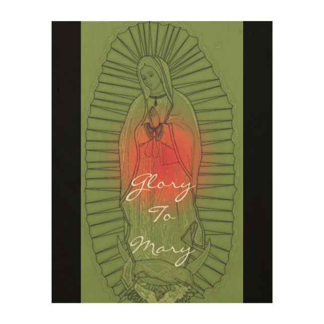 Glory To Mary Wood Wall Art (Front)