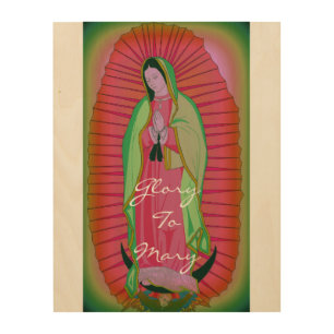 Glory To Mary Wood Wall Art