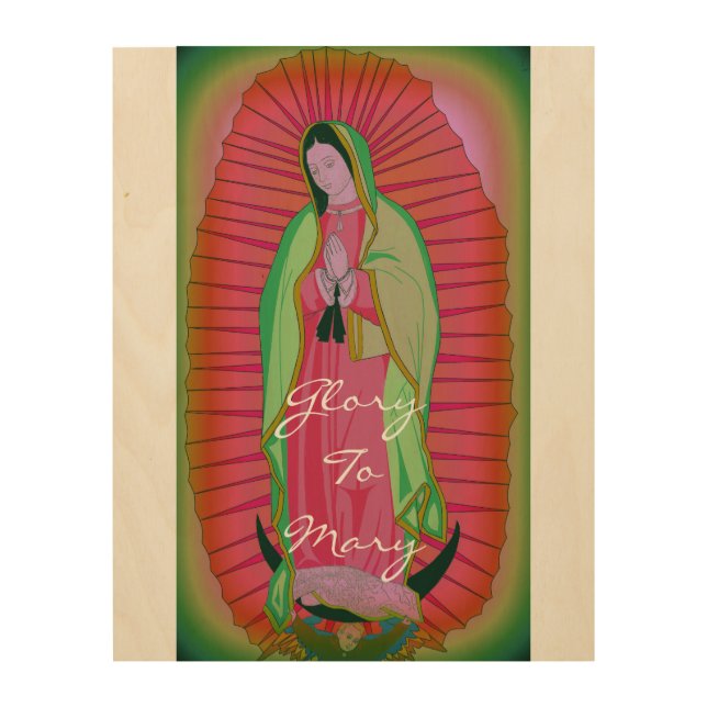 Glory To Mary Wood Wall Art (Front)