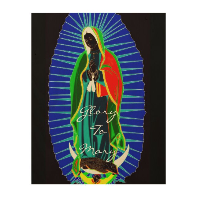 Glory To Mary Wood Wall Decor (Front)