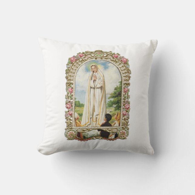 glory to our lady of fatima throw pillow (Front)