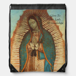 Glory To Our Lady Of Guadalupe Drawstring Bag
