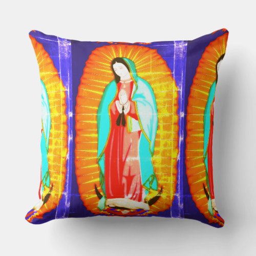 Glory To Our Lady Of Guadalupe  Throw Pillow