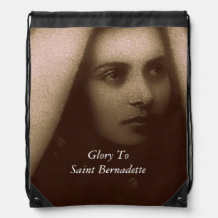 Glory To Saint Bernadette Drawstring Bag