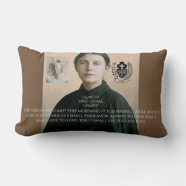 GLORY TO SAINT GEMMA GALGANI LUMBAR PILLOW (Front)