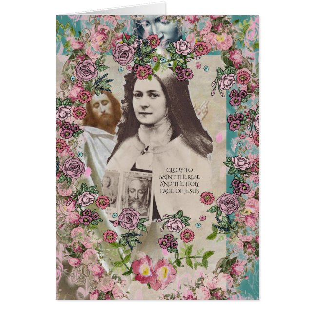 glory to saint therese and the holy face cards (Front)
