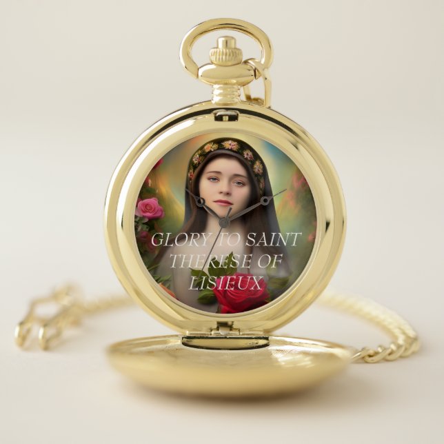 GLORY TO SAINT THERESE OF LISIEUX POCKET WATCH (Inside)