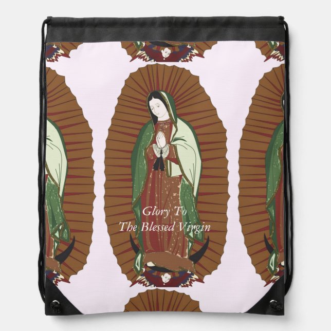 Glory To The Blessed Virgin Drawstring Bag (Front)