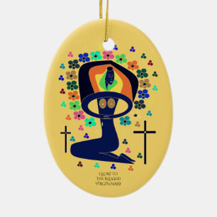 GLORY TO THE BLESSED VIRGIN MARY CERAMIC ORNAMENT