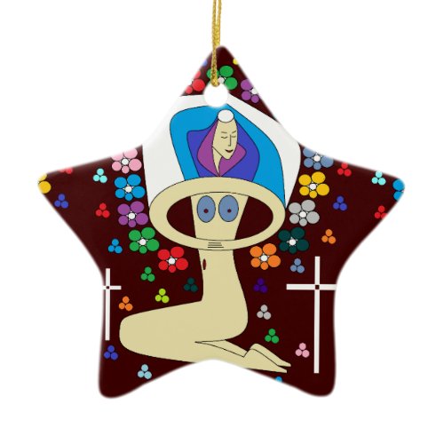 GLORY TO THE BLESSED VIRGIN MARY CERAMIC ORNAMENT